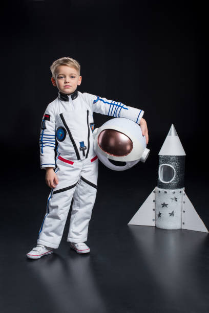 istock Boy in astronaut costume 684108606
