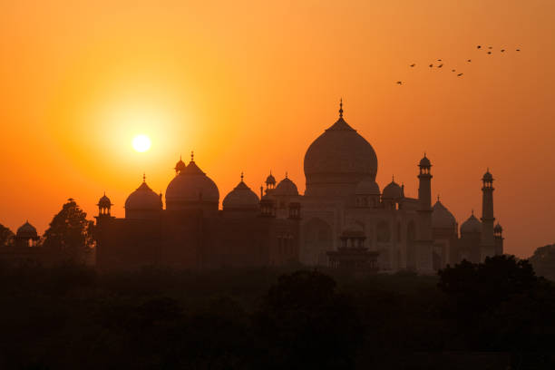 istock The Taj Mahal's view at sunset in Agra 684111760