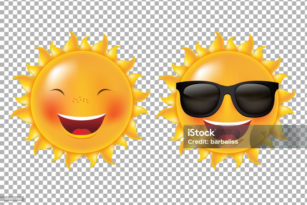 Yellow Cartoon Sun Yellow Cartoon Sun Gradient Mesh, Vector Illustration Emoticon stock vector