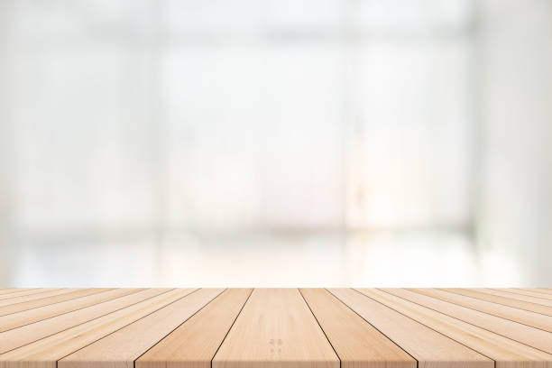 istock Empty wooden table with blurred background,Free space for product editing 684115832