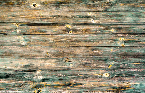 istock Old turquoise and brown painted vintage wooden texture background 684129838