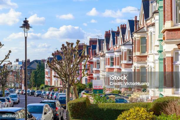 Typical English Terraced Houses In West Hampstead London Stock Photo - Download Image Now