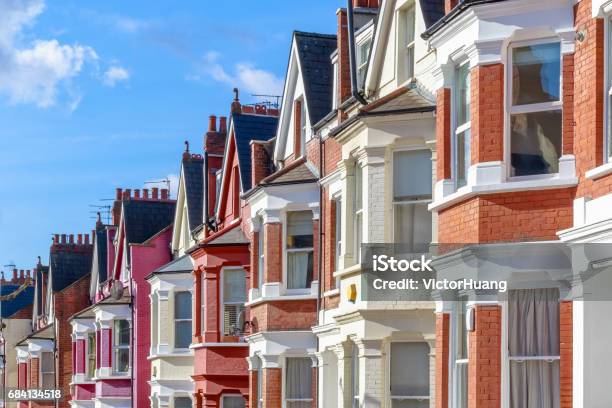 Typical English Terraced Houses In West Hampstead London Stock Photo - Download Image Now