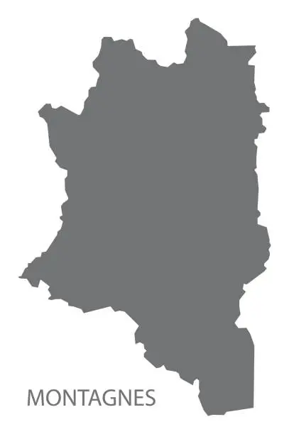 Vector illustration of Montagnes Ivory Coast map grey illustration silhouette