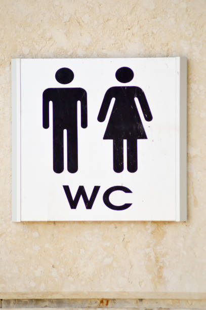 istock Men's and ladies' toilet display 684140498