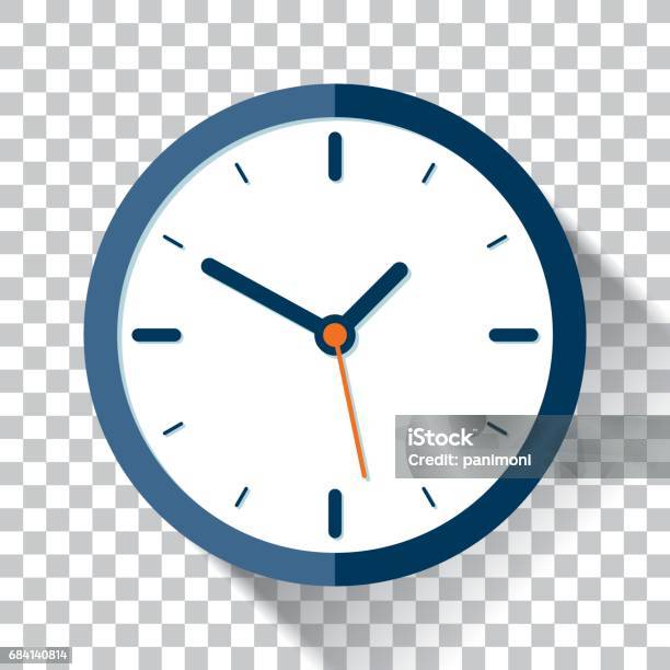 Ikona Zegara W Stylu Płaskim Timer Na Przezroczystym Tle Element Projektu Wektorowego - Stockowe grafiki wektorowe i więcej obrazów Zegar
