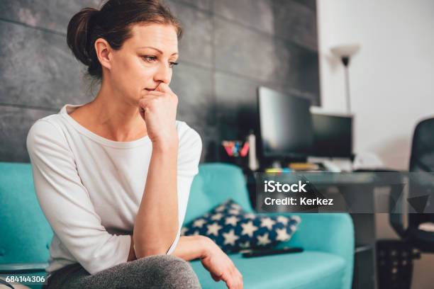 Sad Woman Stock Photo - Download Image Now - Women, One Woman Only, Sadness