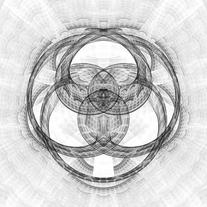 Monochrome abstract fractal illustration for creative design