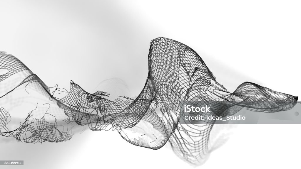 3d illustration of abstract wave structure scientific background 3d illustration of abstract wave structure against a white background Abstract stock illustration