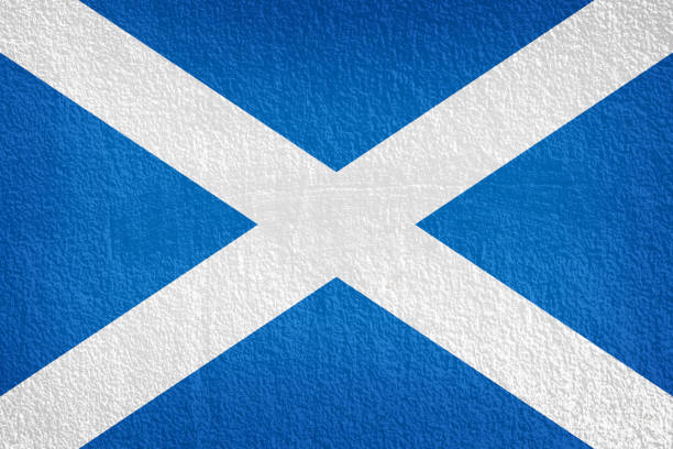 istock Scotland Flag painted on grunge wall 684153150