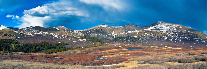 Panoramic view of Mt. Bierstadt as seen from Guanella Pass in the Colorado Rocky Mountains.