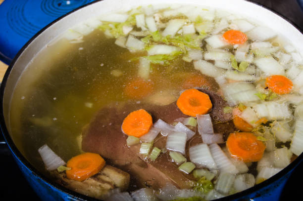 istock Vegetable ham soup cooking on the stove 684156604