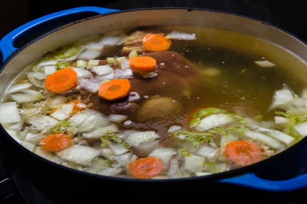 istock Vegetable ham soup cooking on the stove 684156788