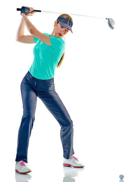 istock woman golfer golfing isolated 684159788