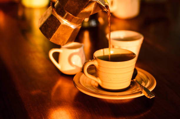 istock Coffee is poured in a cup in the morning. 684164810