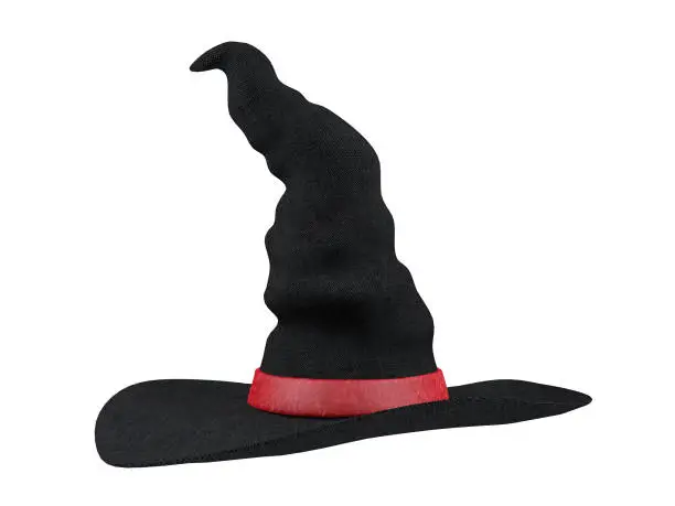 Halloween Witch Hat isolated on white background, 3D rendering