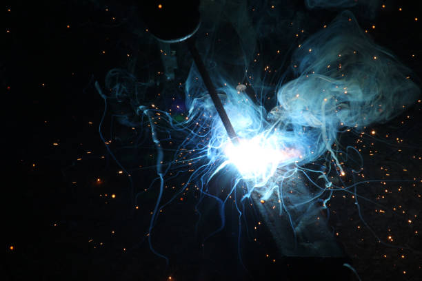 istock Sparks and jets of smoke when welding 684195180
