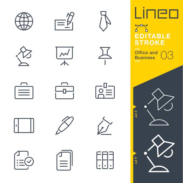 Lineo Editable Stroke - Office and Business outline icons Vector Icons - Adjust stroke weight - Expand to any size - Change to any colour man writing stock illustrations