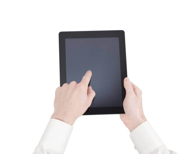 istock female hands holding a tablet touch computer gadget with isolated screen 684252900