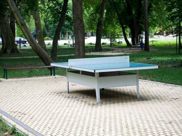 istock Outdoor Static Table Tennis Table. Kesztely, Hungary. 684253218