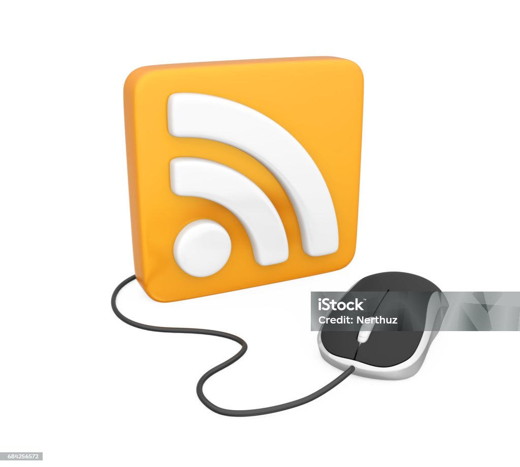 Computer Rss Logo Rss Symbol With Computer Mouse Stock Photo - Download Image Now ...
