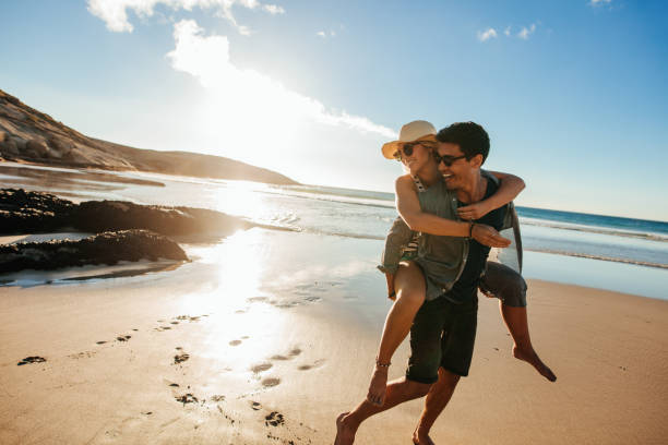 istock Romantic young couple enjoying summer holidays 684256718