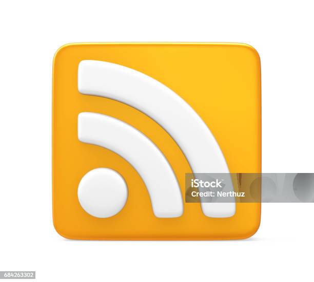 Rss Symbol Isolated Stock Photo - Download Image Now - RSS, Blogging, Computer