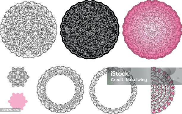 Set Elements From Mandala Vector Mandala Collection Zen Mandala For Your Creative And Coloring Book Stock Illustration - Download Image Now