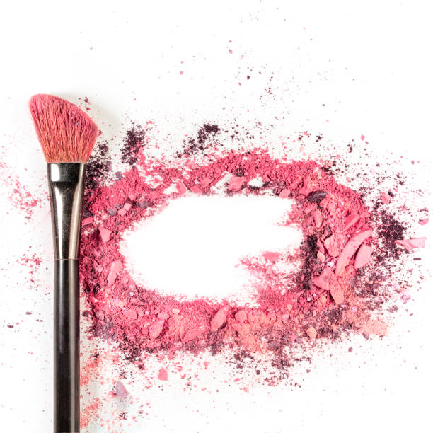 istock Powder and blush forming frame, with makeup brush 684291446