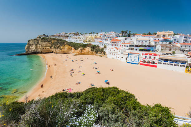 istock Tourist sunbatching at Carvoeiro beach. 684303084