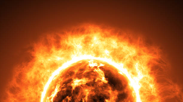 istock Sun surface with solar flares. Abstract scientific background 684359412