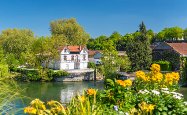 Picturesque landscape of the Charente River at Cognac, France Picturesque landscape of the Charente River at Cognac - France cognac region photos stock pictures, royalty-free photos & images