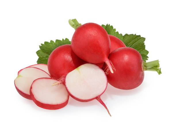 istock Fresh radishes isolated on white 684371358