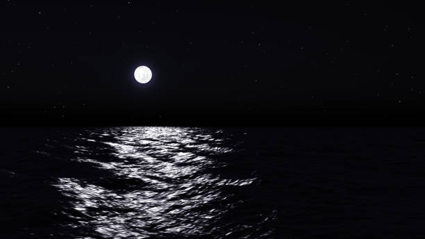 istock Full moon over water with abstract shining water 684405402
