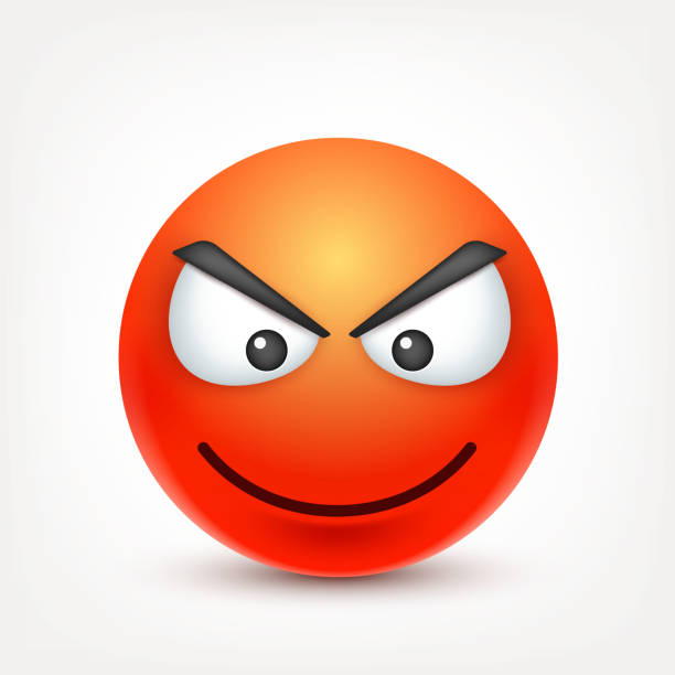 istock Smiley,angry emoticon. Red face with emotions. Facial expression. 3d realistic emoji. Funny cartoon character.Mood. Web icon. Vector illustration 684438784