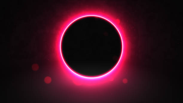 istock Purple neon luminous abstract ring on a black background with copy space 684447180