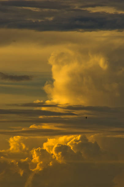 Colorful and picturesque clouds at sunset in Belgrade, Serbia