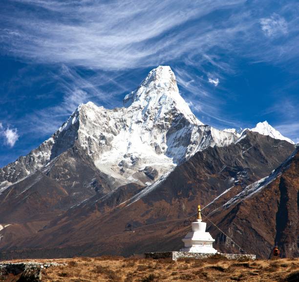 istock Mount Ama Dablam with stupa near Pangboche village 684447572