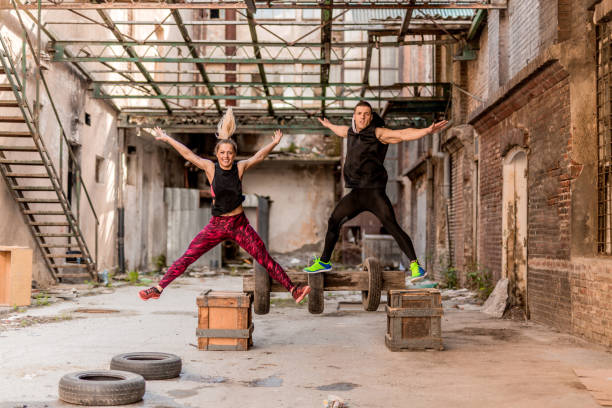 istock Couple in love exercising 684447706