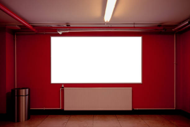 istock Mock up. Blank billboard, poster frame, advertising on the wall in the corridor. 684448210