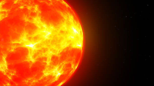 istock The burning sun in space among the stars copy space 684450946