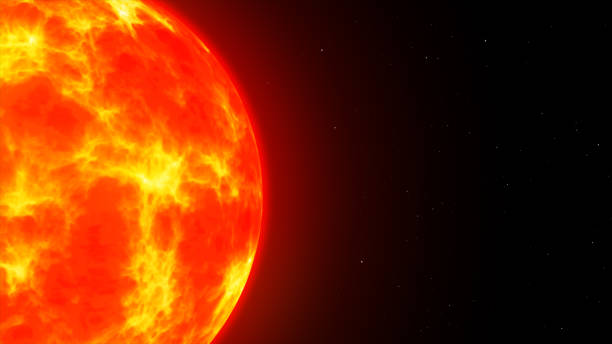 istock The burning sun in space among the stars copy space 684450954