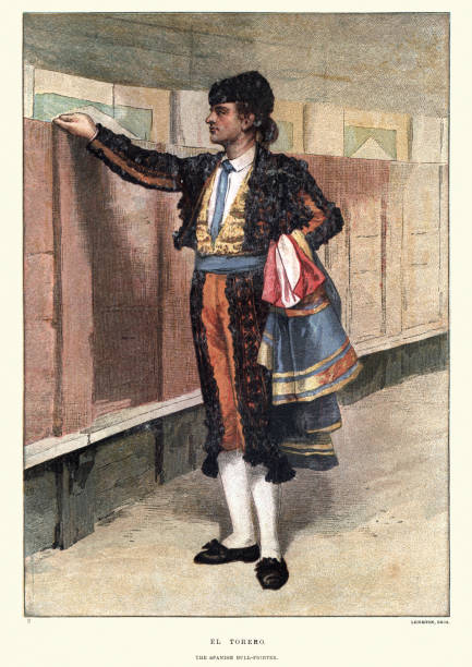 Vintage engraving of El Torero, The Spanish bullfighter, 19th Century