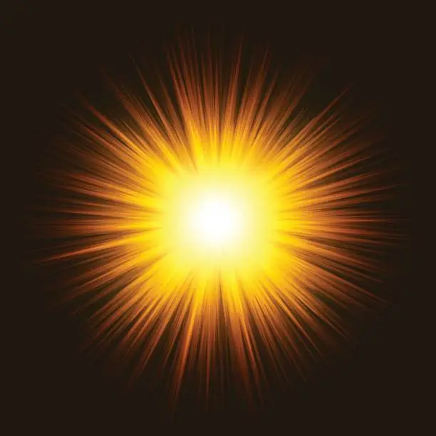 Vector illustration of Abstract Yellow Sunburst Background