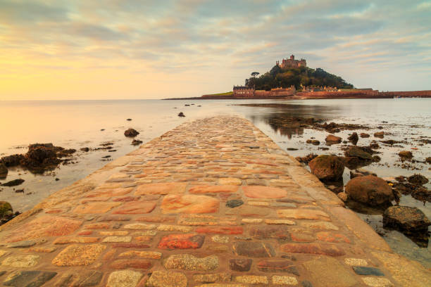 istock Sunrise causeway to St. Michael's Mount, Cornwall, England, UK 684470120