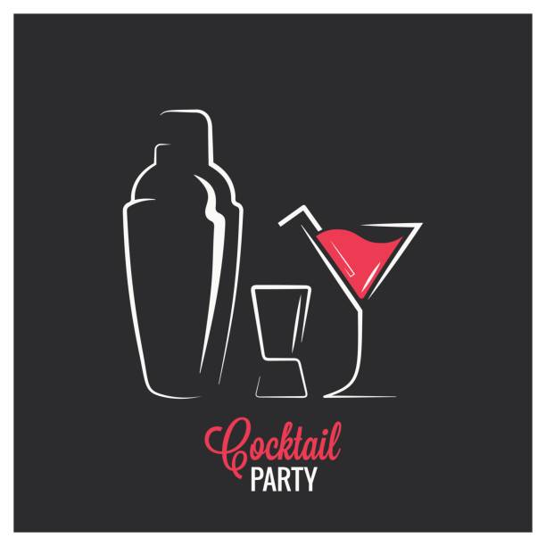 cocktail-shaker-design-hintergrund - cocktailshaker stock-grafiken, -clipart, -cartoons und -symbole
