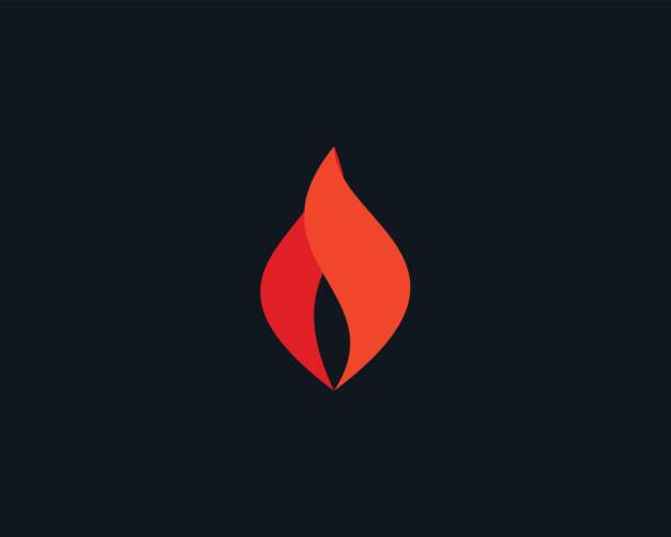 абстрактный дизайн символа эмблемы огня. эмблема значка вектора пламени - pepper gas stock illustrations