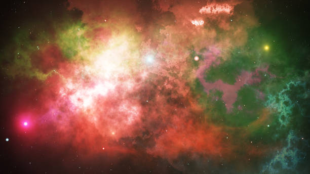 istock Glowing stars and nebulae in open space 684525820