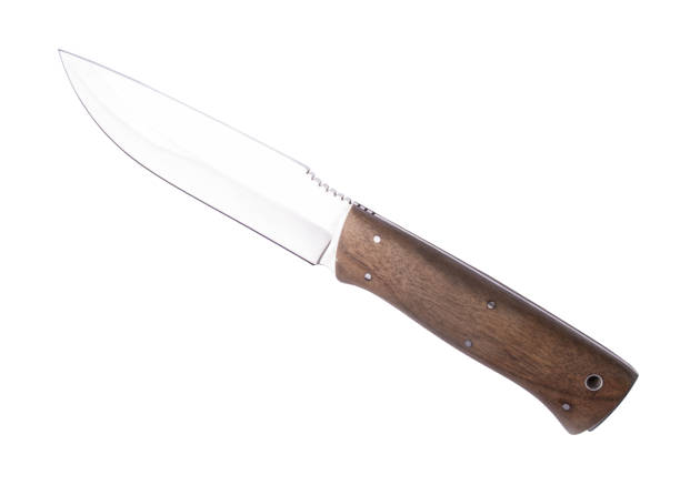 istock Steel hunting knife isolated on white 684529004