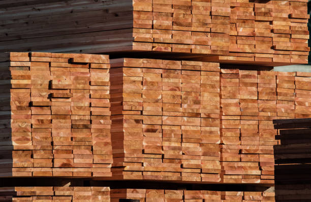 istock Construction lumber at the mill. Mill products. 684536086